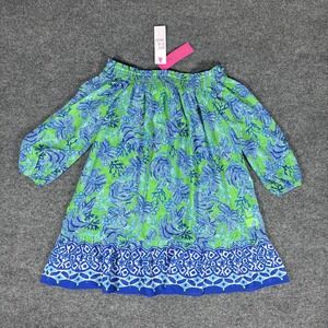 Lilly Pulitzer Dress Extra Small Blue Green Maribeth Coverup Cabana Green Keepin
